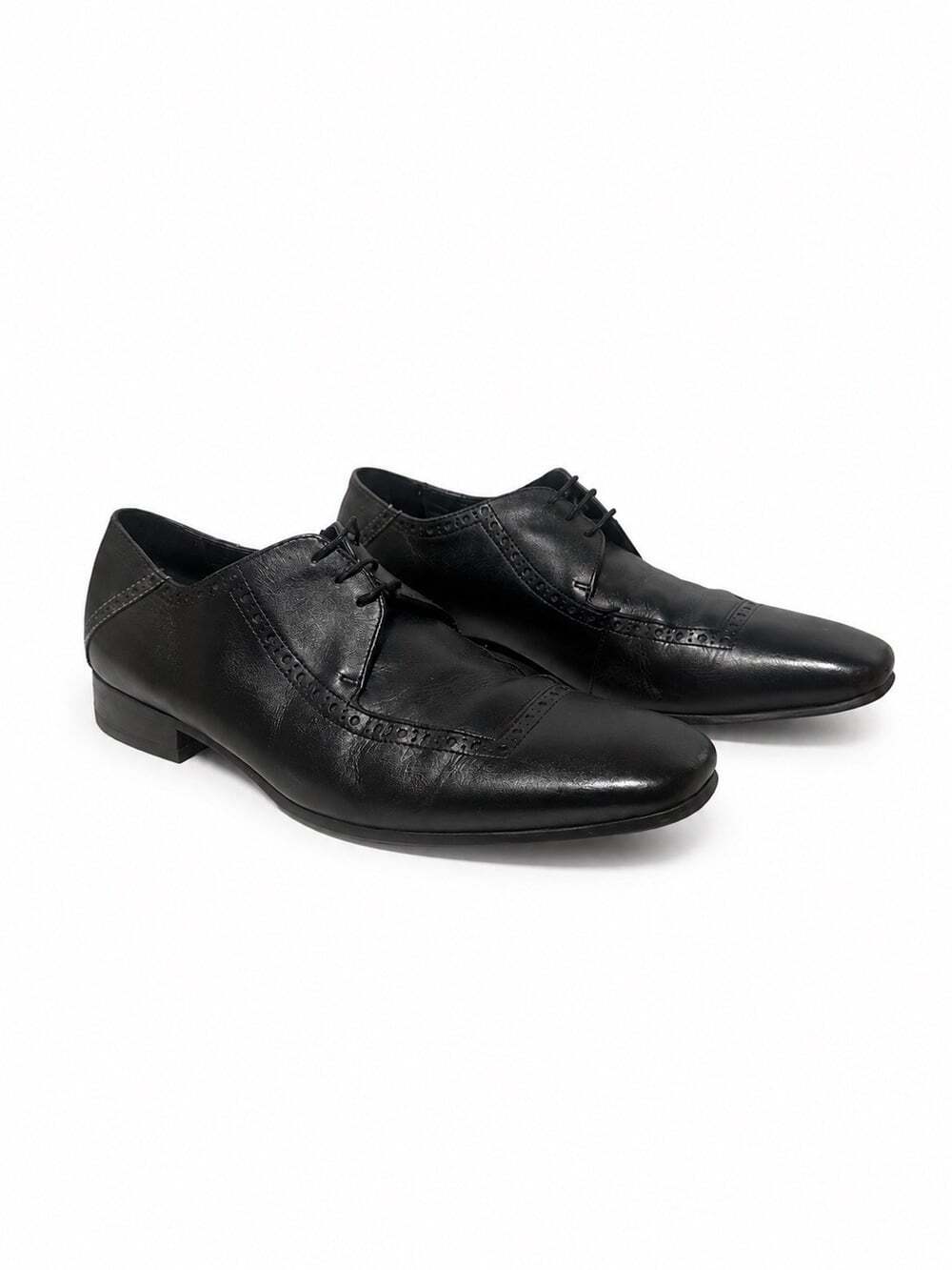 Ted Baker men black leather wingtip oxford dress shoes size 8 - Picture 5 of 6